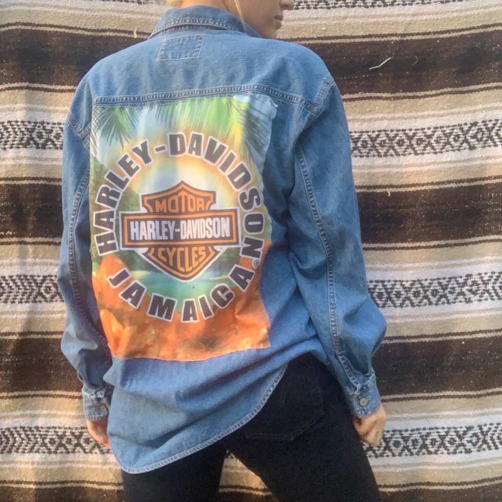 Levi shirt with Harley Davidson back patch